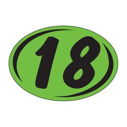 Option – Window Sticker - Rounds - Black on Green - 2018 - Qty. 12