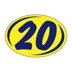Option – Window Sticker - Rounds - Blue on Yellow - 2020 - Qty. 12