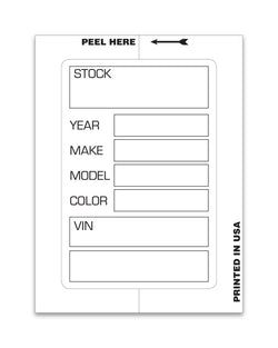 Option – Kleer-Bak Stock Sticker - WHITE #400 - 100 per pack