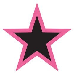 Window Sticker - Star - Pink & Black - 5" - Qty. 12