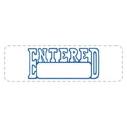 Self Inking Stamp - ENTERED - Blue Ink, 1/2" x 1 5/8" - Qty. 1