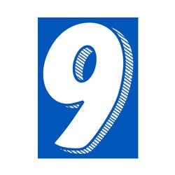 Window Sticker - 7 1/2"  White/Blue #9 - Qty. 12