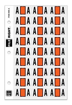 Option – Color-Code Alphabet Letter A, Ring Book, Pkg. of 270 Labels