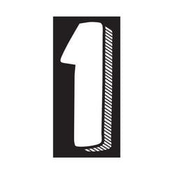 Window Sticker - 7 1/2"  White/Black #1 - Qty. 12