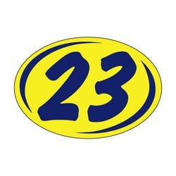 Window Sticker - Rounds - Blue on Yellow - 2023 - Qty. 12