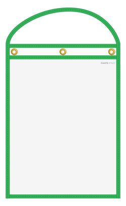 WorkTicket Holder - Neon Green - Clear Front & Back - 10" x 13" - Qty. 10