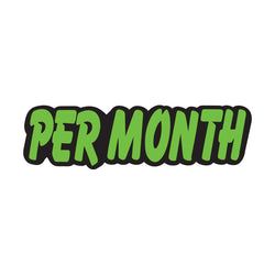 Option – Green & Black Die Cut Slogan - Per Month - Qty. 12