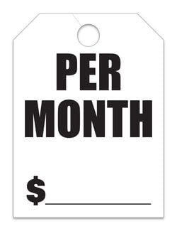Hang Tags - Per Month - Large, White - Qty. 50