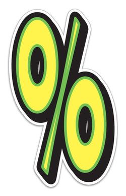 Option – Giant Magnetic Number - Yellow with Green Border - "%" - Qty. 1