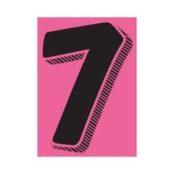 Window Sticker - 7 1/2" Black/Pink #7 - Qty. 12
