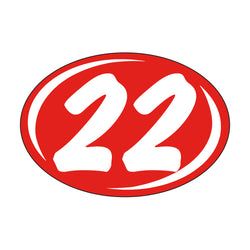 Option – Window Sticker - Rounds - White on Red - 2022 - Qty. 12