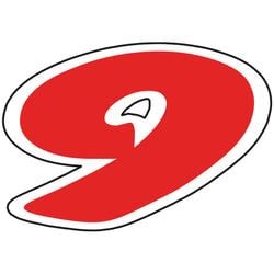 Window Sticker - Red & White Die Cut Numbers #9 - Qty. 12