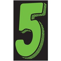 Window Sticker - 11 1/2" Fluor. Green/Black #5 - Qty. 12
