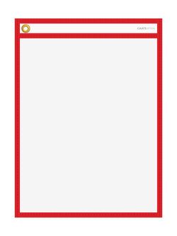 Option – WorkTicket Holder - Neon Red - No Handle - Clear Front & Back- 10"" x 13""