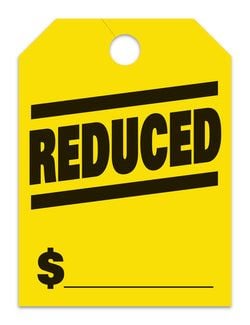Hang Tags - Reduced - Large, Yellow - Qty. 50