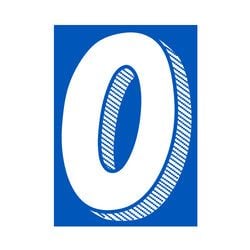 Window Sticker - 7 1/2"  White/Blue #0 - Qty. 12
