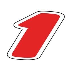 Window Sticker - Red & White Die Cut Numbers #1 - Qty. 12