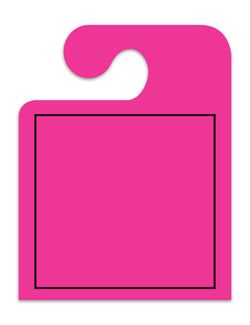 Option – J-Hook Hang Tags - Blank with Black Frame - Large, Pink - Qty. 50