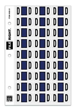 Option – Color-Code Alphabet Letter D, Ring Book, Pkg. of 270 Labels