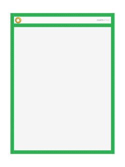 Option – WorkTicket Holder - Neon Green - No Handle - Clear Front & Back- 10"" x 13"