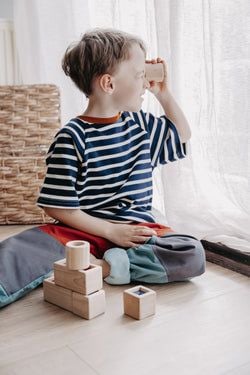 T-Shirt I Blau-gestreift