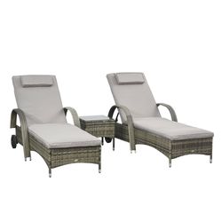 Mixed Grey Rattan, Grey Cushion