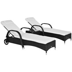 Color – Black Rattan, White Cushion