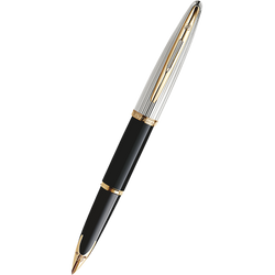 Waterman Carene Black Sea Silver Trim Fountain Pen - Medium