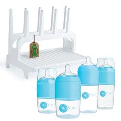 Includes – Bundle and Save! White Rack & Blue Bottle Set
