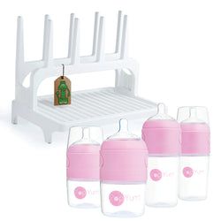 Includes – Bundle and Save! White Rack & Pink Bottle Set