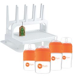Includes – Bundle and Save! White Rack w/ Matt & Orange Bottle Set