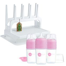 Includes – Bundle and Save! White Rack w/ Matt & Pink 9oz 3-Pack