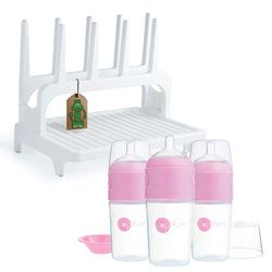 Includes – Bundle and Save! White Rack & Pink 9oz 3-Pack