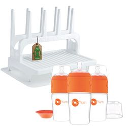 Includes – Bundle and Save! White Rack w/ Matt & Orange 9oz 3-Pack