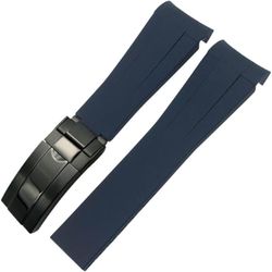 FKM Rubber Watch Band – Blue - Carbon Black