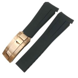 FKM Rubber Watch Band – Black - Rosegold