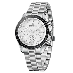 Dial Color / Band – White/ Black - Steel Bracelet
