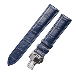 Crocodile leather strap - 20mm – Blue