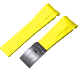 FKM Rubber Watch Band – Yellow - Carbon Black