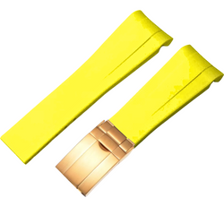 FKM Rubber Watch Band - Golden Buckle – Yellow-Golden