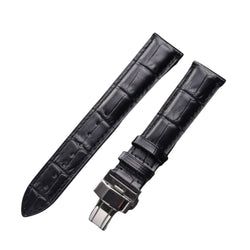 Crocodile leather strap - 22mm – Black