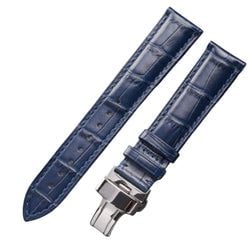 Crocodile leather strap - 22mm – Blue