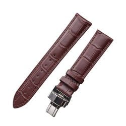 Crocodile leather strap - 22mm – Brown