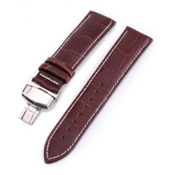 Brown with White Stiching