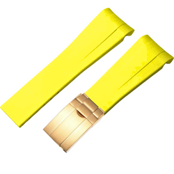 FKM Rubber Watch Band – Yellow-Rosegold