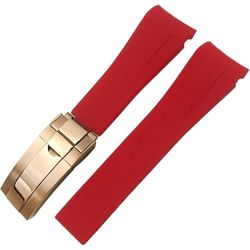 FKM Rubber Watch Band – Red - Rosegold