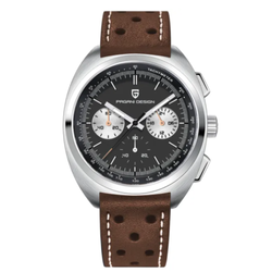 Dial Color / Strap – Black-Brown Leather