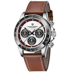 Dial Color / Strap – White-Brown Leather