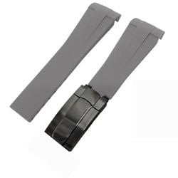 FKM Rubber Watch Band – Grey- Carbon Black