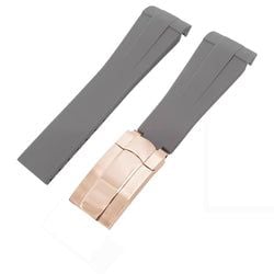 FKM Rubber Watch Band – Grey-Rosegold